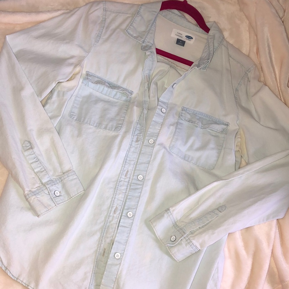 Light wash button up shirt